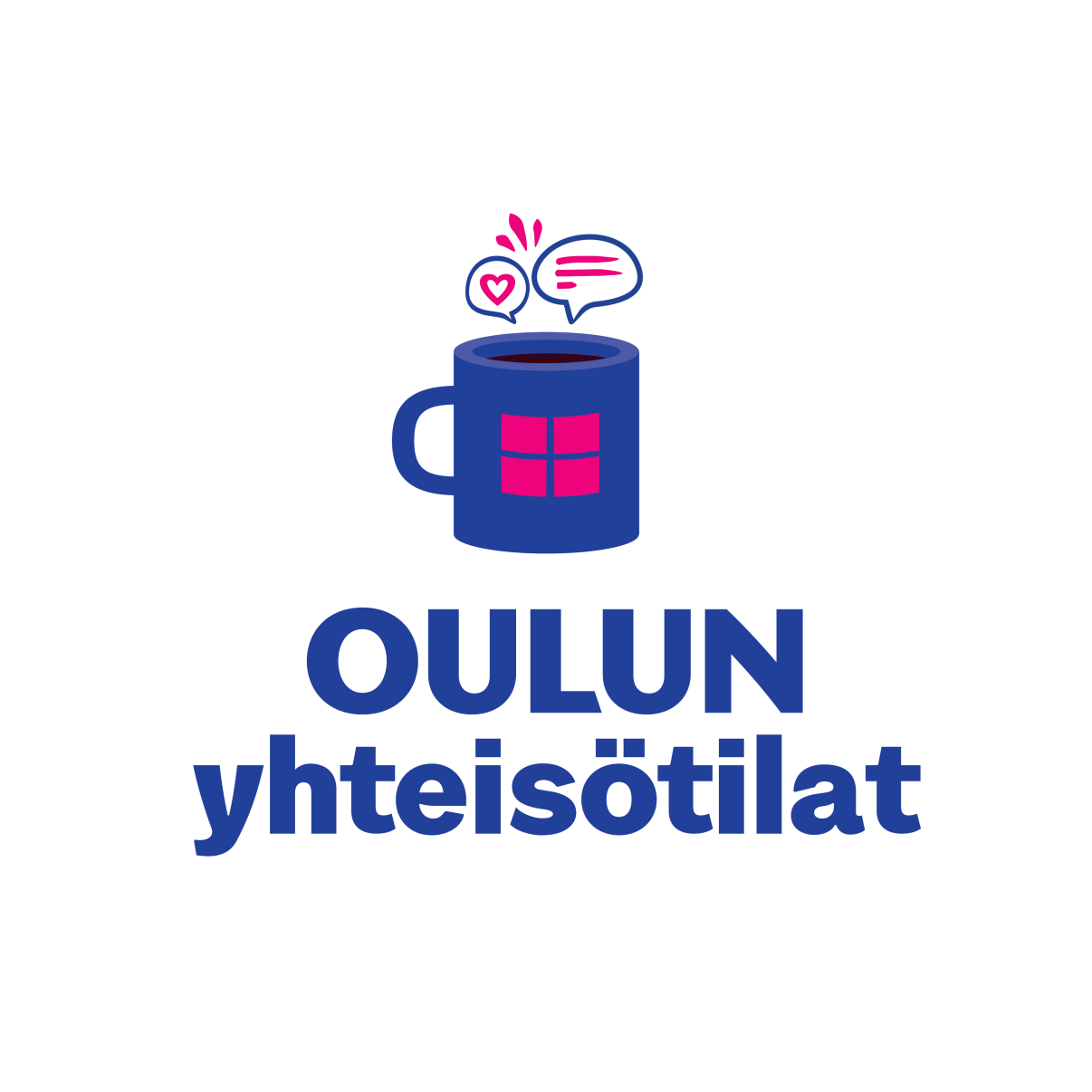 Oulu Community Facility Logo. The logo features a coffee mug.