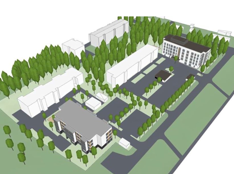 Viitesuunnitelmakuva vanhoista ja uusista kerrostaloista