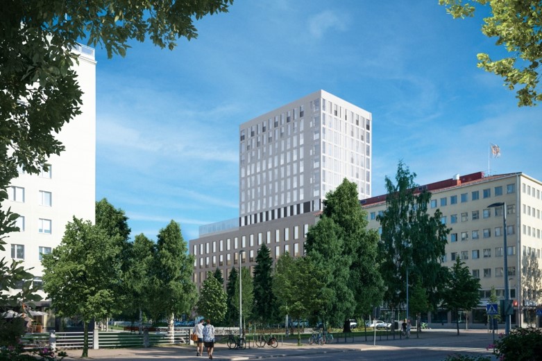 Viitesuunnitelmakuva Kirkkokadulta päin