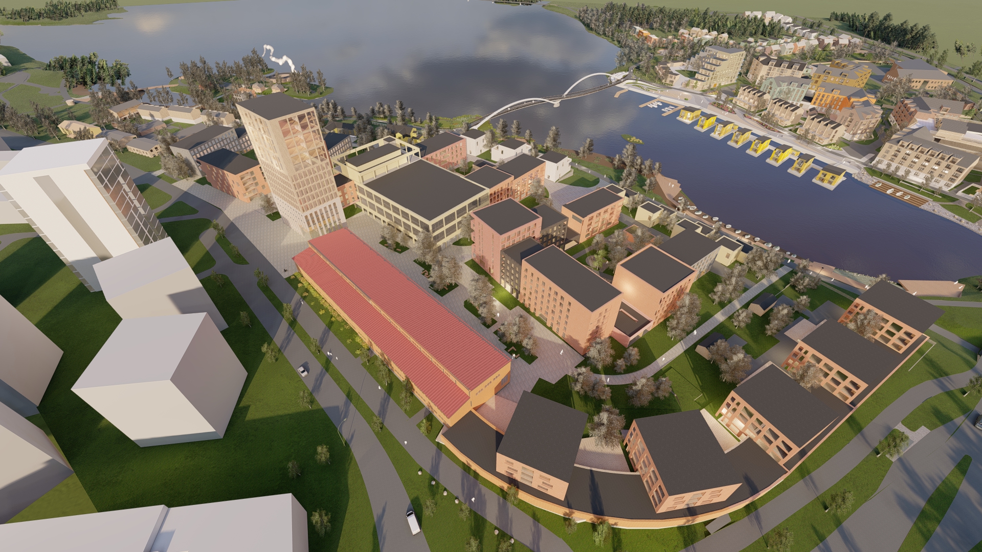 Ilmakuva Hartaanrannalta Hietasaareen päin.