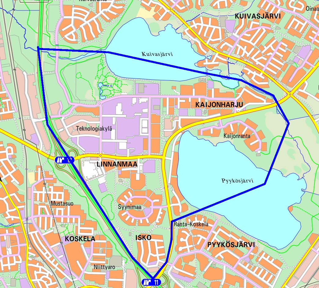 Isko, Linnanmaa, Kaijonharju mittarinvaihtoalue