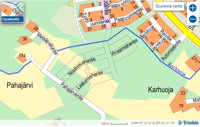 Suunnittelualueen kartta