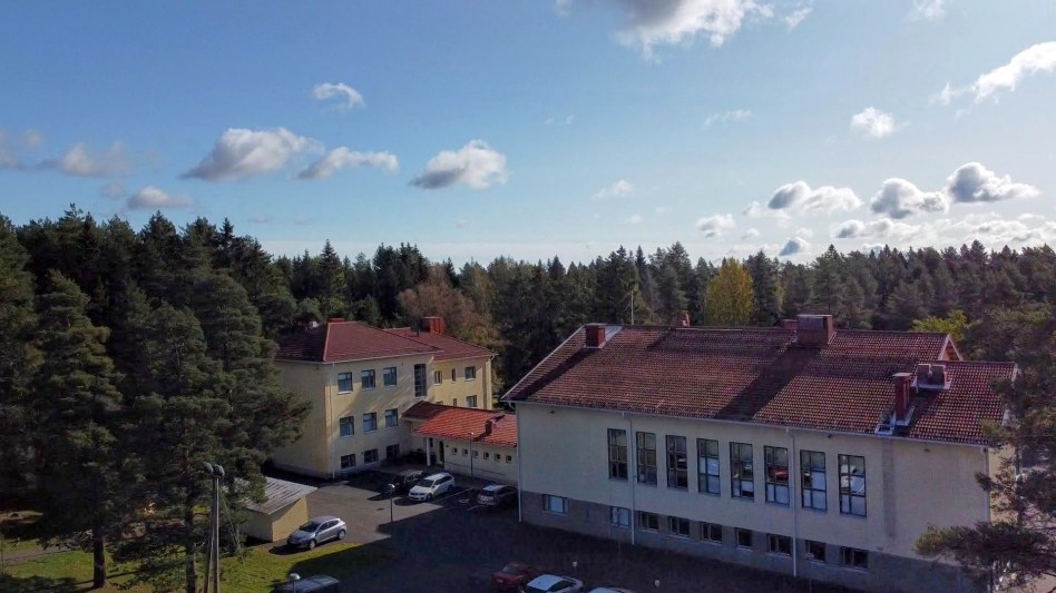Ilmakuva Oulujoen koulun takapihalta