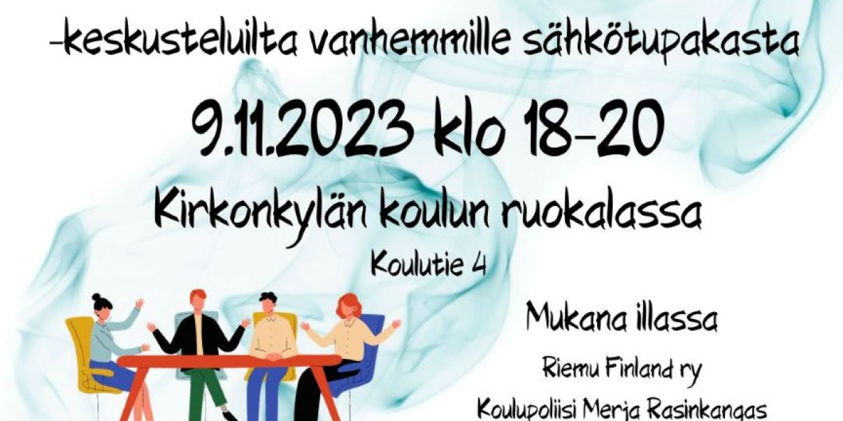 Yhdessä vahvempana: Mitä Oulunsalon lapsille ja nuorille kuuluu? - keskus­te­luilta vanhemmille sähkötu­pakasta to 9.11.2023 klo 18-20
