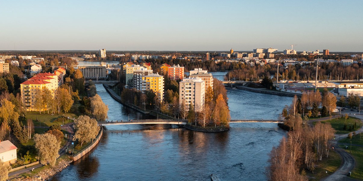 Kuvituskuva, ilmakuva kaupungista