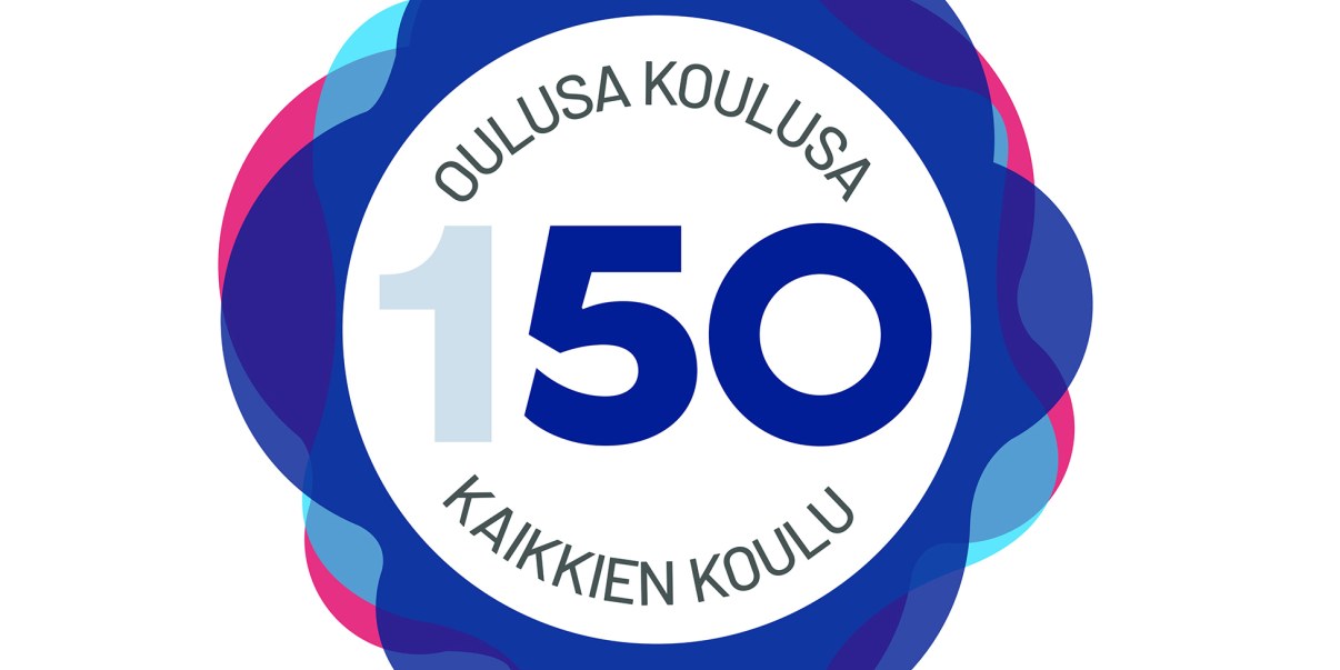 Oulun peruskoulujen 50-juhlavuoden logo.