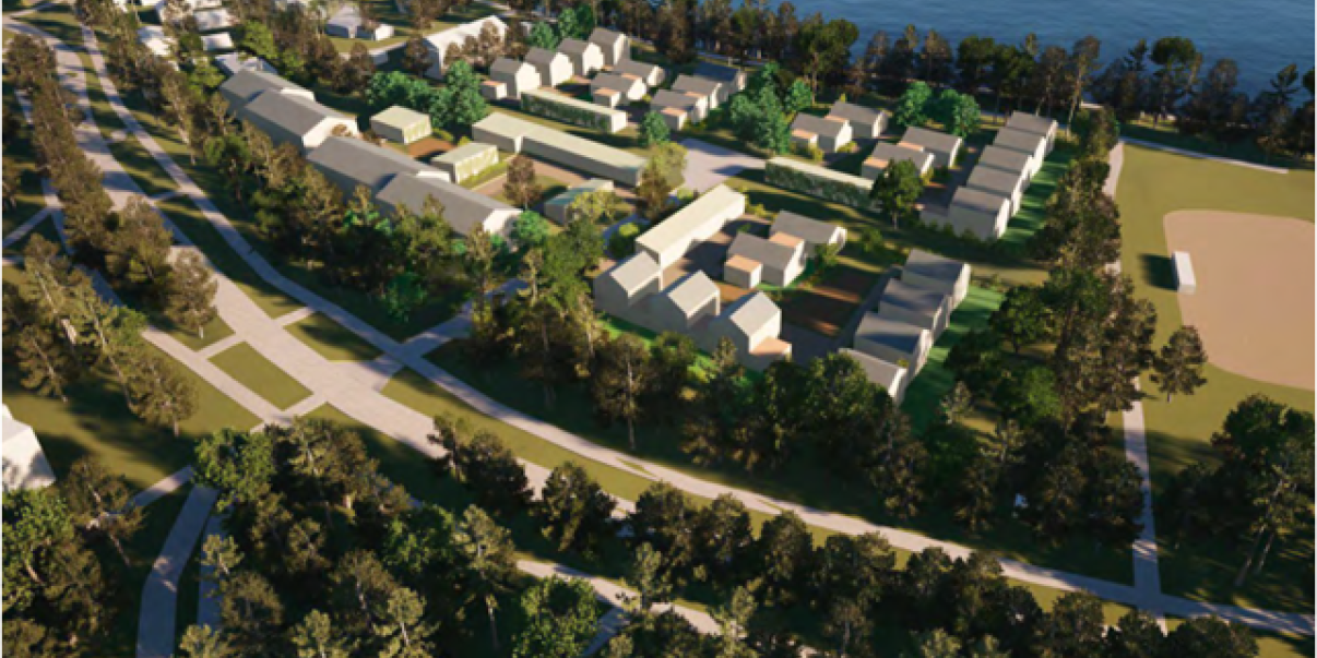 Arkkitehtitoimisto Harris ja Kjisik Oy:n havainnekuva alueesta 