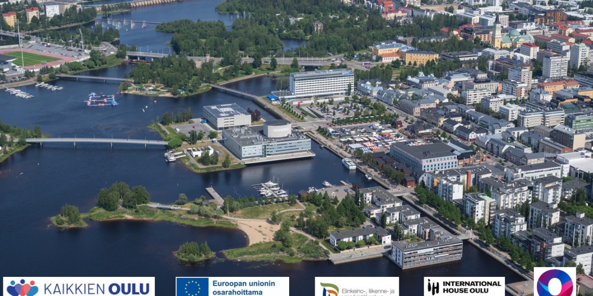 Ilmakuva Oulun keskustasta.