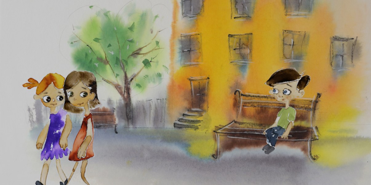 Vesivärikuva elokuvan hahmoista