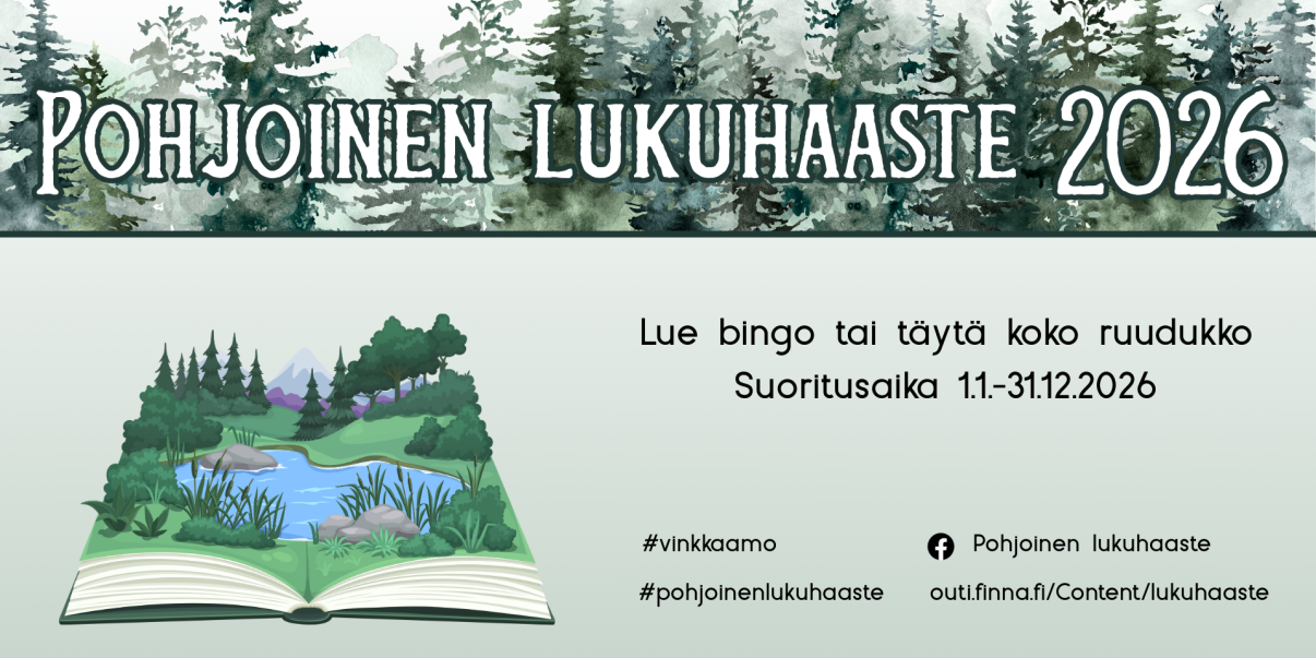 Pohjoinen lukuhaaste 2026 -kuvitusta.