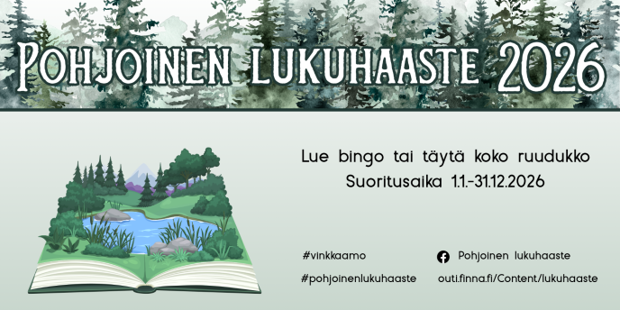 Pohjoinen lukuhaaste 2026 -kuvitusta.
