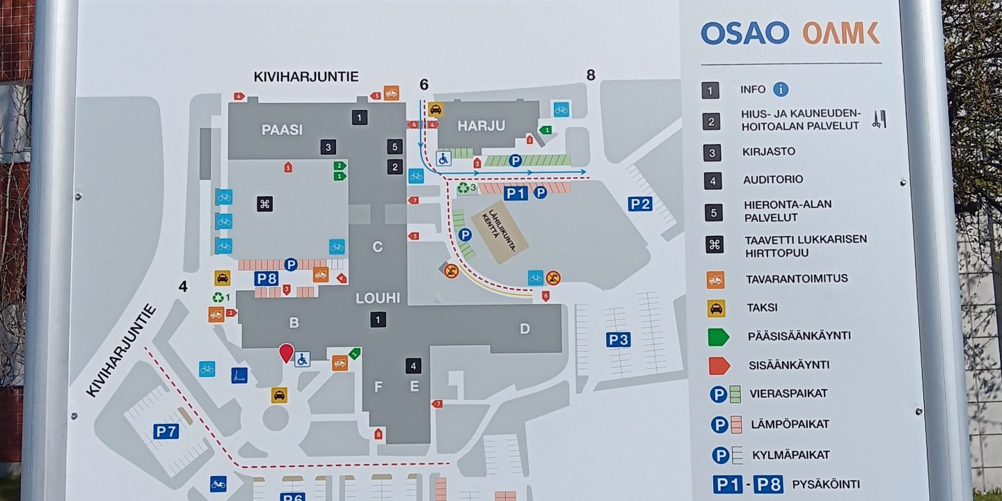Kontinkankaan kampuksen kartta