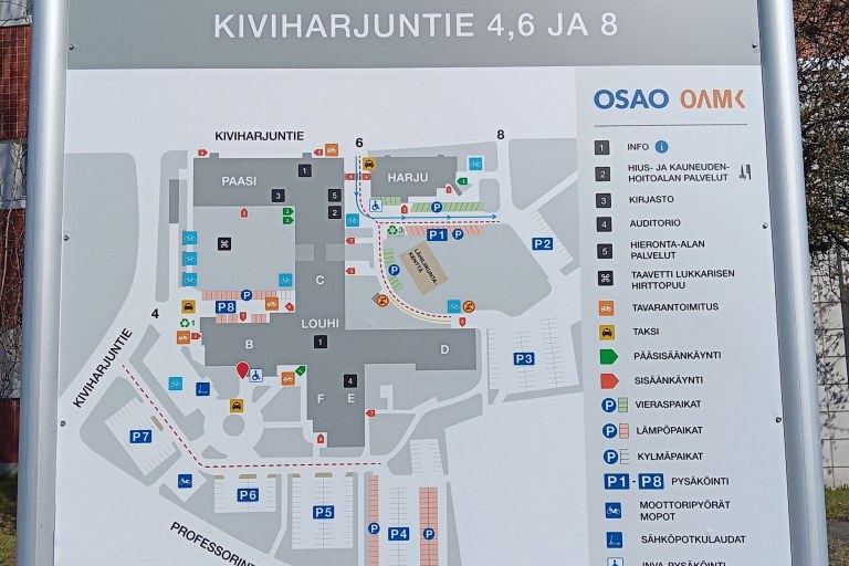Kontinkankaan kampuksen kartta