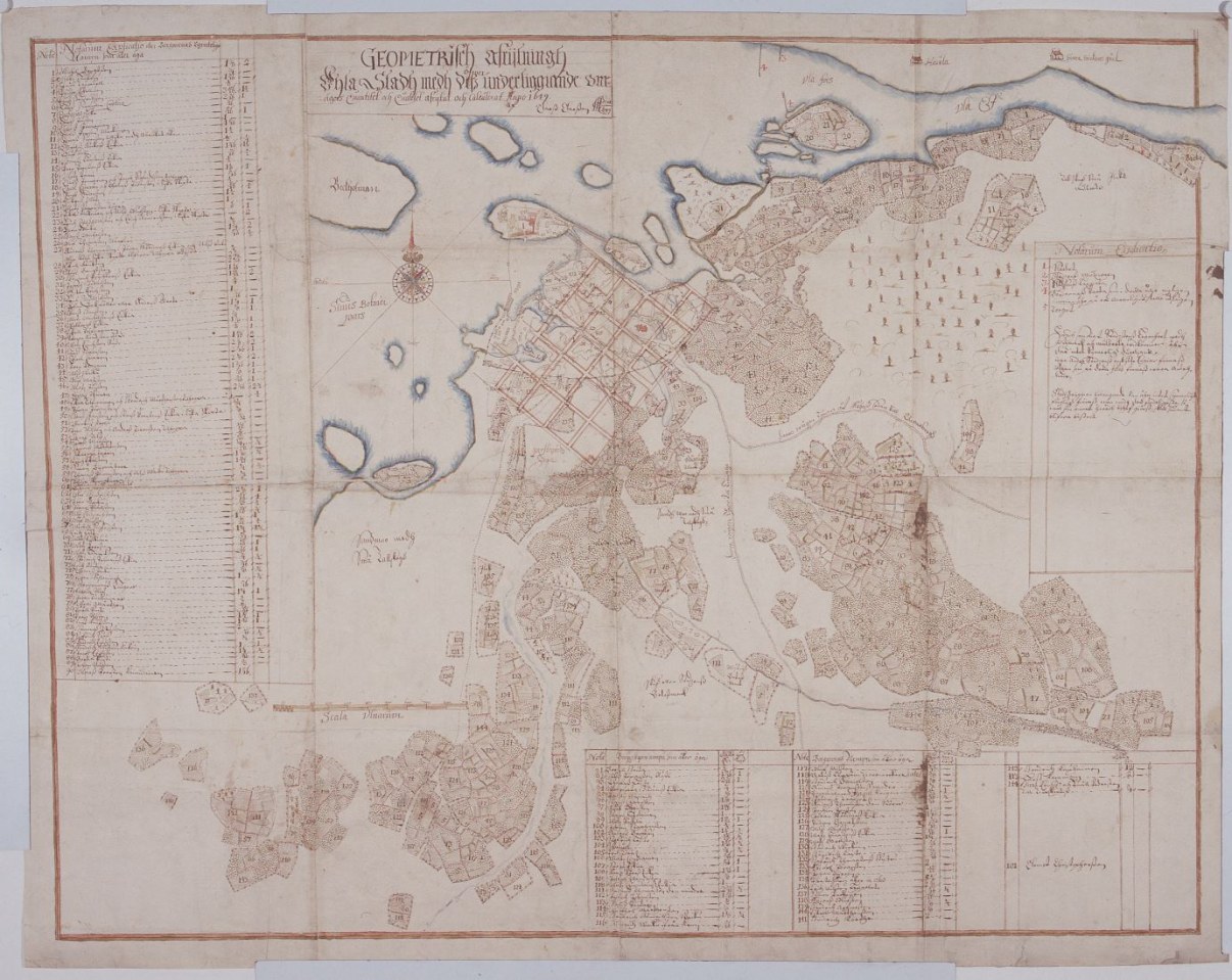 Ensimmäinen Oulun kaupungin regulointisuunnitelma vuodelta 1649