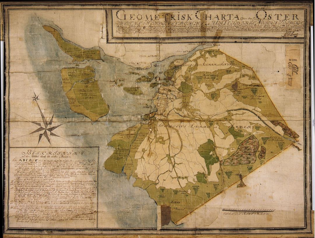 Kaupungin lahjoitusmaan raja vuodelta 1756