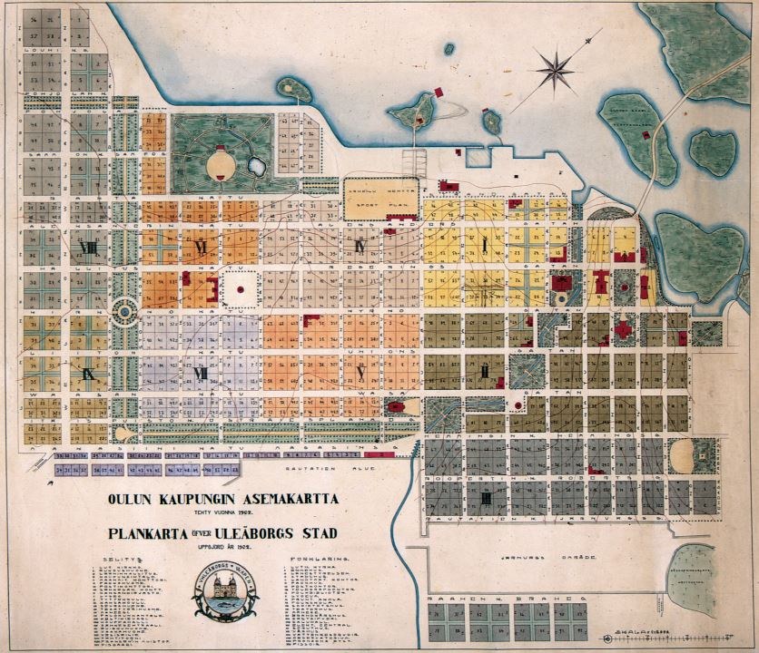 Oulun asemakartta vuodelta 1876