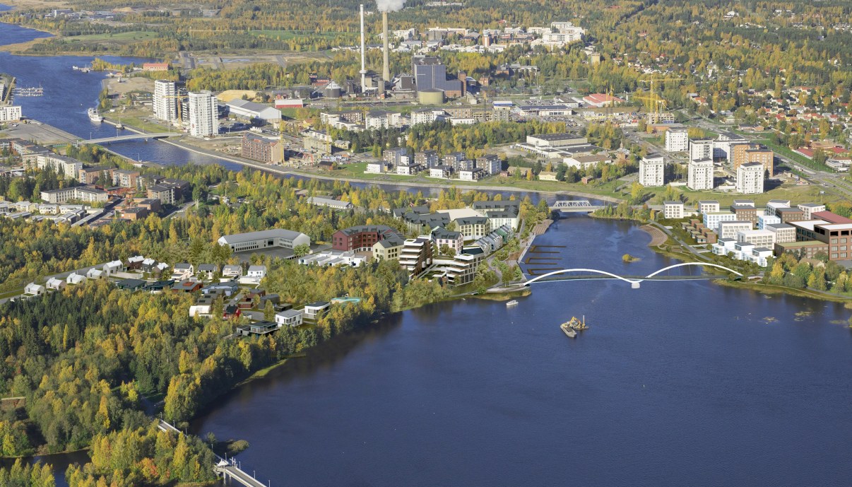 Havainnekuva Hartaanselänrannasta. Kuva Oulun kaupunki.
