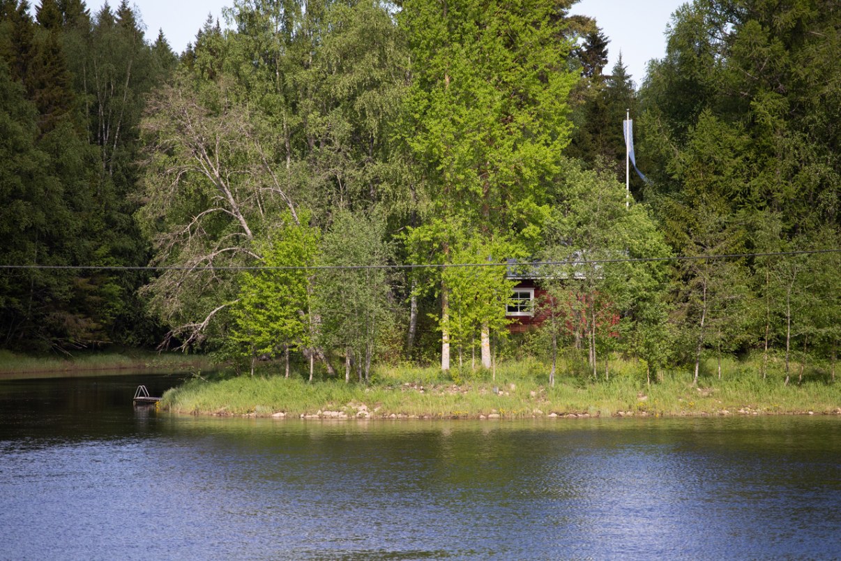 Turkansaari kesäkuussa 2020. Kesämökki Oulujoen saaressa.