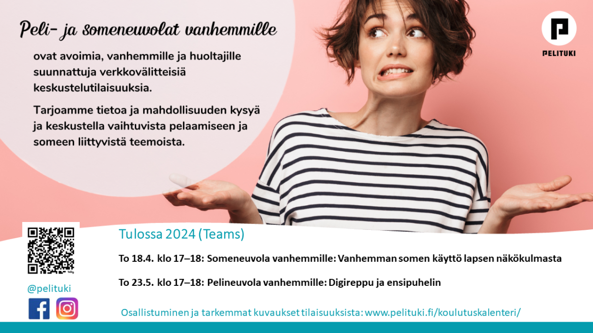 Pelituki vanhemmille, neuvontaa digiarkeen