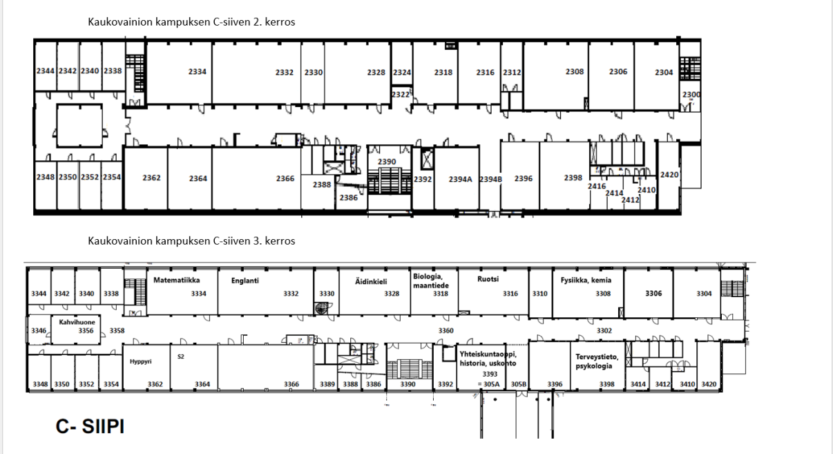 Pohjakuva Kotkantie 1 2. ja 3. kerroksesta.
