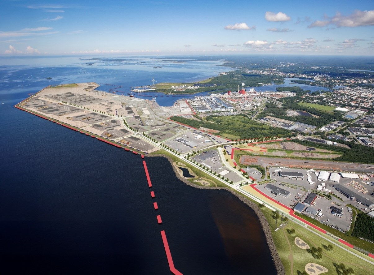 Havainnekuva Oritkarin suunnitellusta kaava-alueesta.