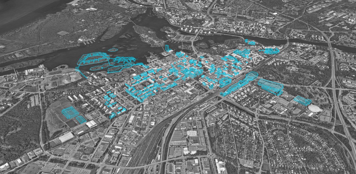 Täydennysrakentaminen ilmakuva luonnos 2.9.2025, Arkkitehdit LSV / Tundra