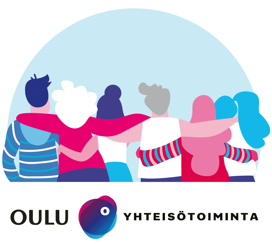 Yhteisötoiminnan merkissä on ihmisiä ja yhteisötoiminannan logo.