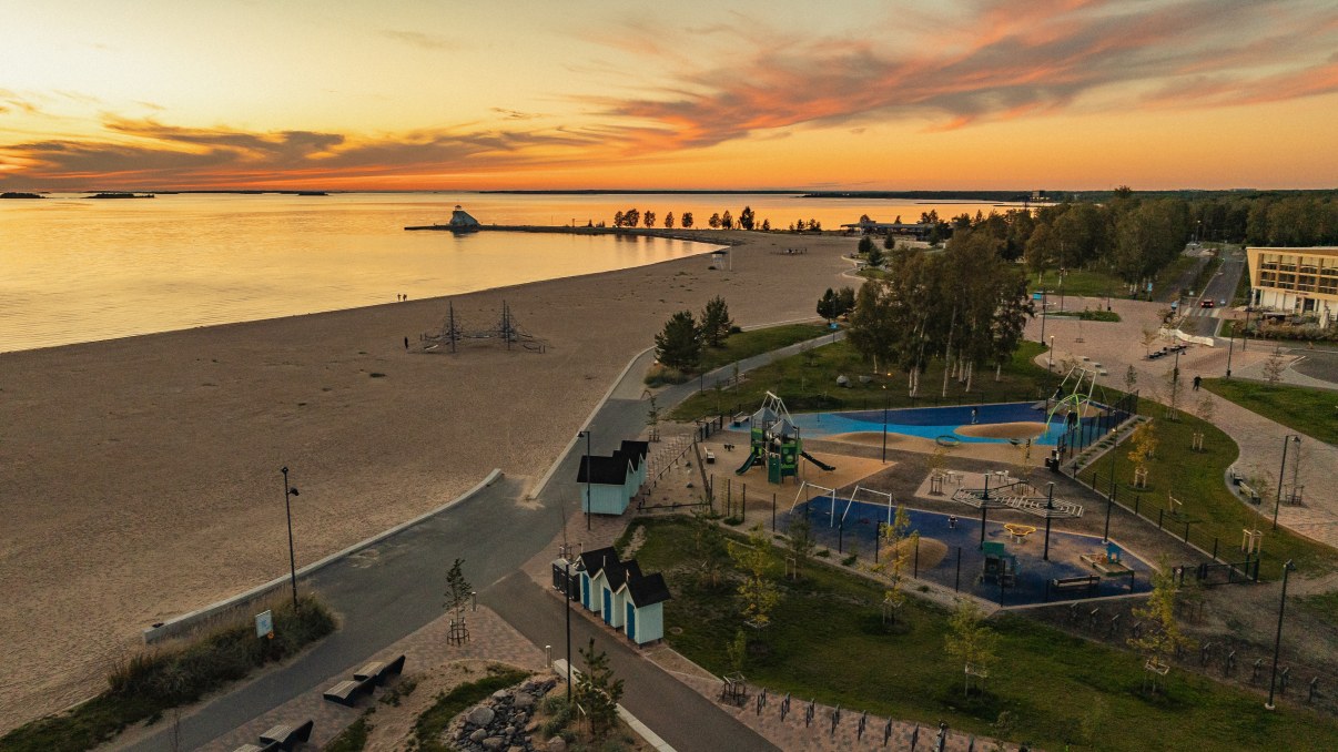 Ilmakuva Nallikarin keskusleikkipuistosta