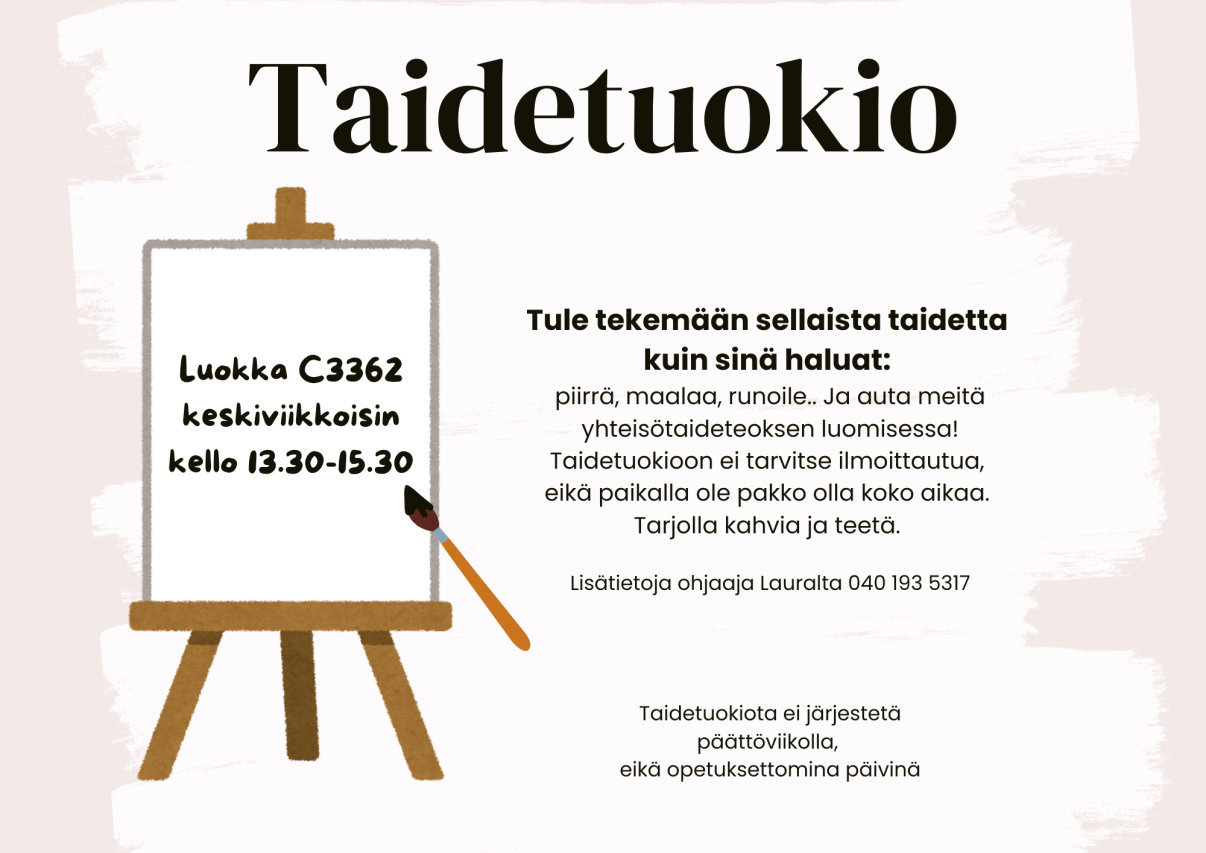 Juliste Taidetuokiosta Kotkantiellä
