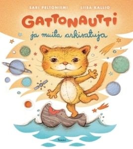 Gattonautti ja muita arkisatuja -kirjan kansikuvitus