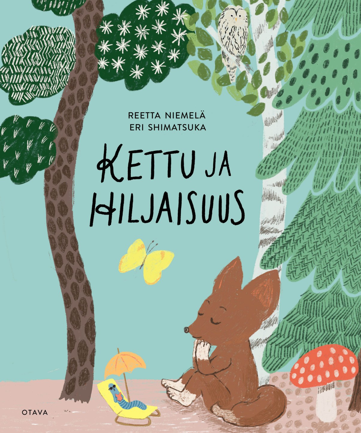 Kettu ja hiljaisuus -kirjan kansikuvitus