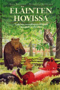 Eläinten hovissa – Tarinoita suomalaisten eläinten synnystä ja elämästä -kirjan kansikuvitus