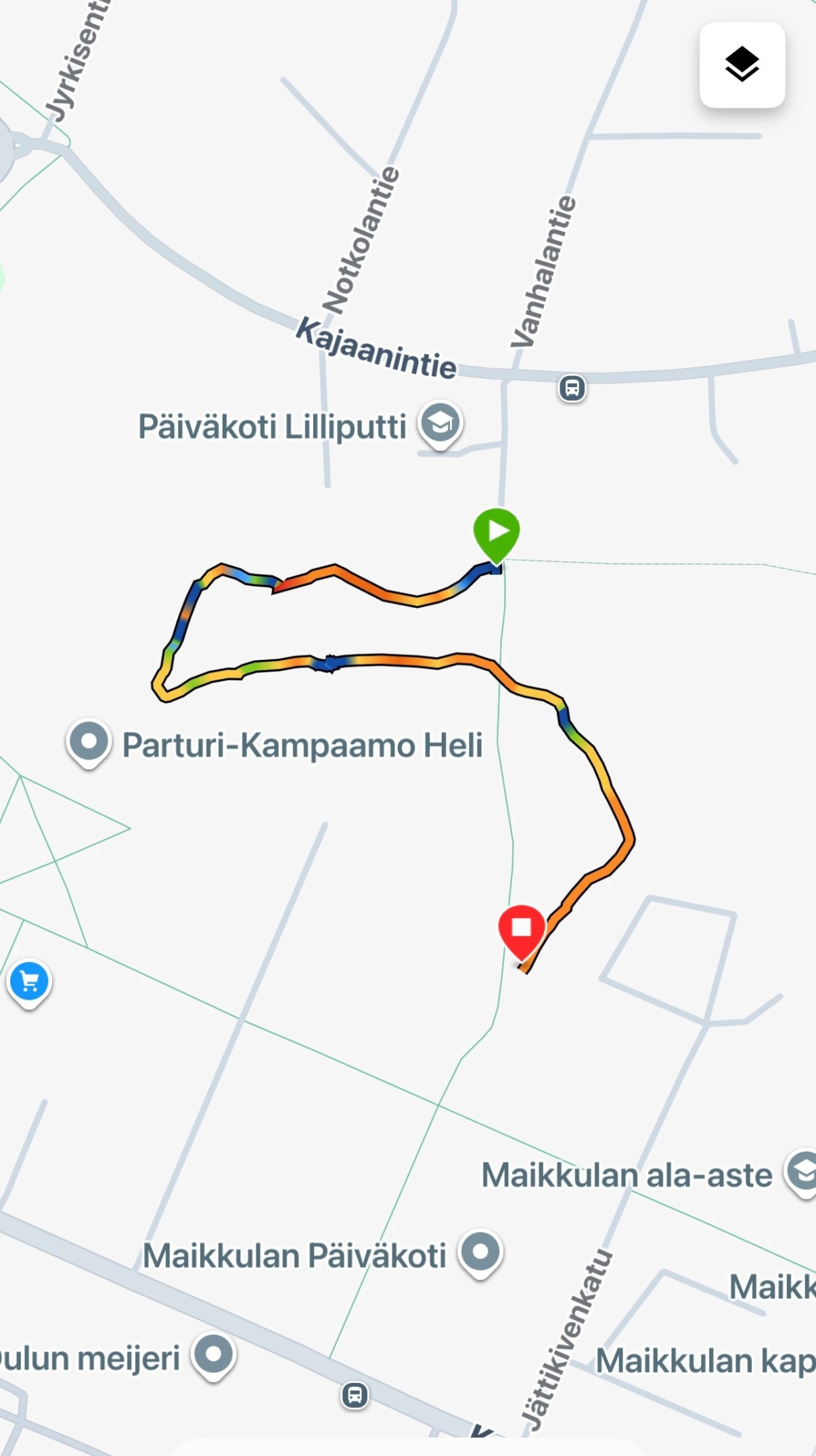 Heijastinpolku, kartta