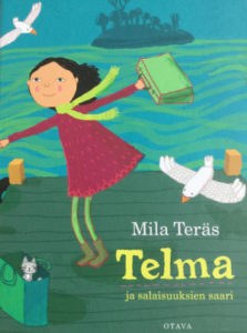 Telma ja salaisuuksien saari -kirjan kansikuvitus