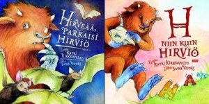 Hirveää, parkaisi hirviö & H niin kuin hirviö -kirjan kansikuvitus
