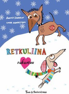 Retkuliina rakastuu -kirjan kansikuvitus