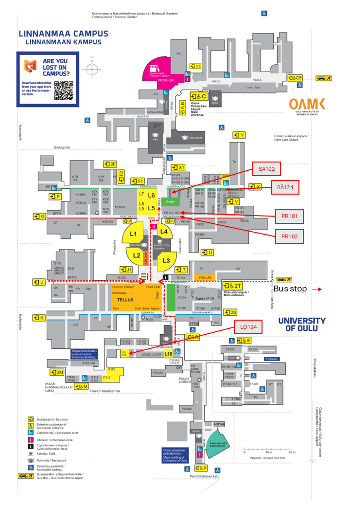 Linnanmaa campus map