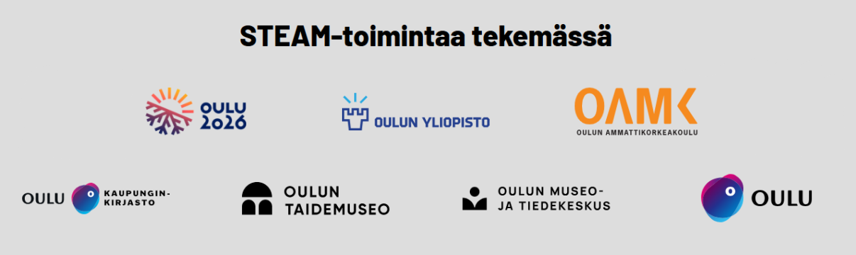 Steam-toimintaa tekemässä: Oulun kaupunki, Oulu2026, Oulun yliopisto, Oulun ammattikorkeakoulu, Oulun kaupunginkirjasto, Oulun taidemuseo, Oulun museo- ja tiedekeskus.