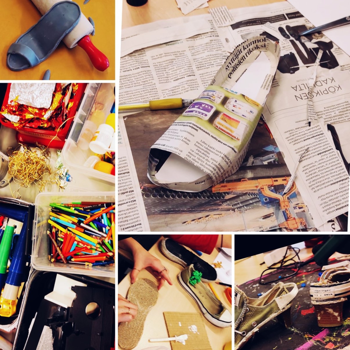 Kuvakollaasi oppilaiden tuotoksista