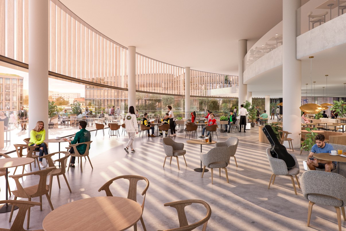 Havainnekuva elämysareenan sisältä.