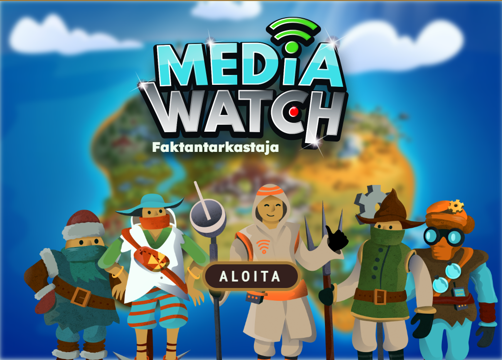 MediaWatch-pelin aloitusnäkymä