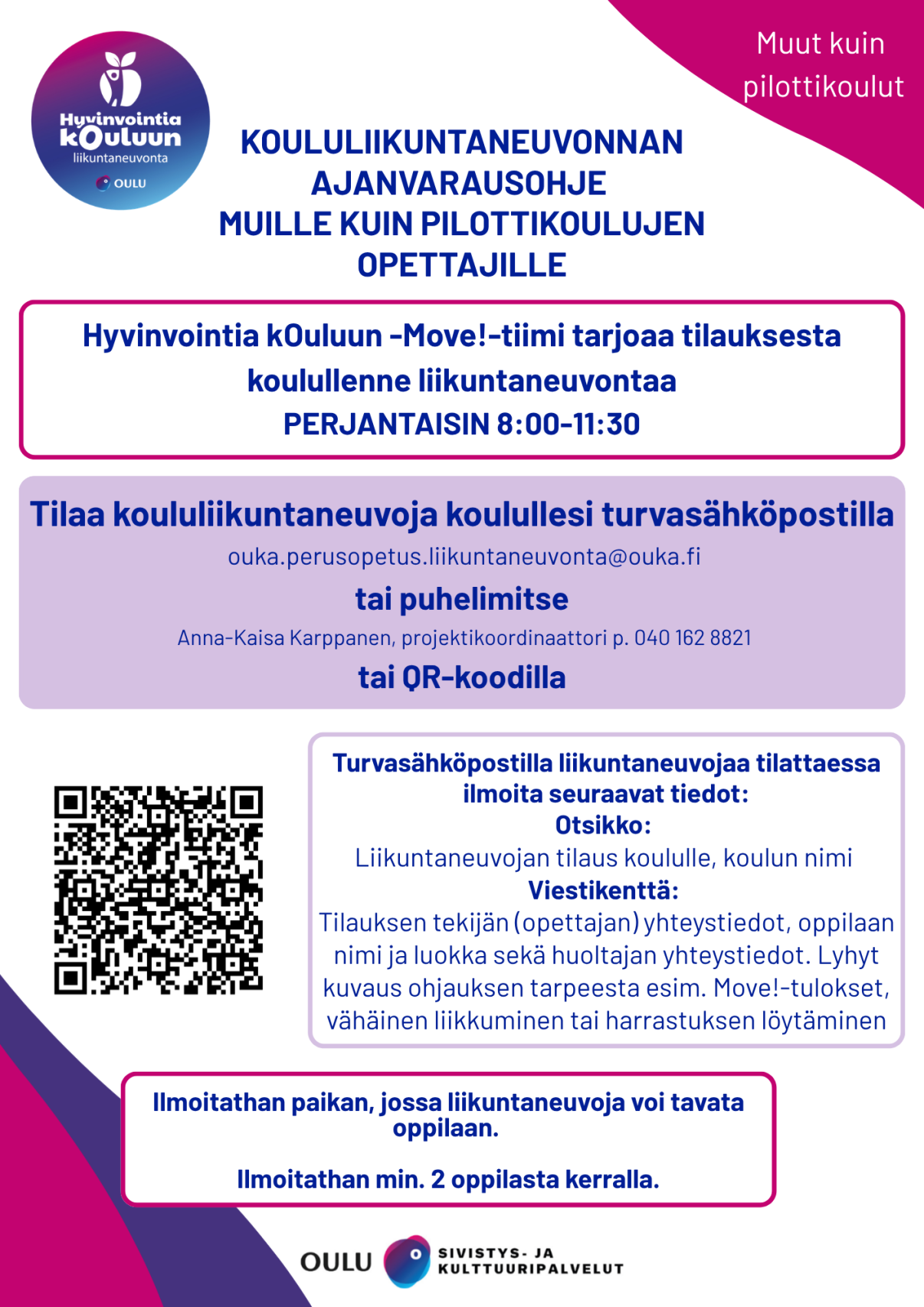 Ajanvarausohje muille kuin pilottikouluille
