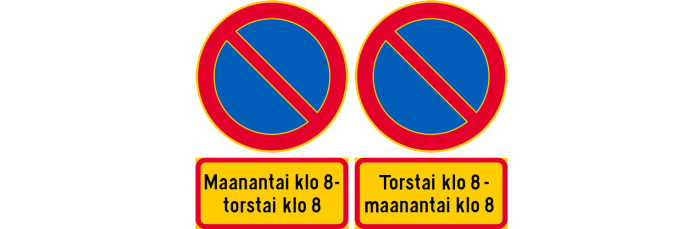 No parking with a time limit traffic signs