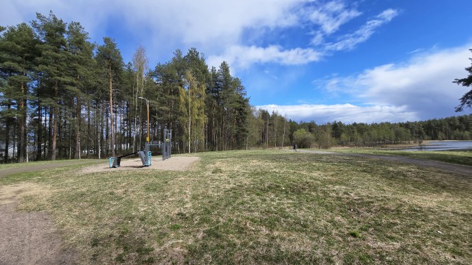 Kuvassa vihreä nurmialue ja sininen taivas.