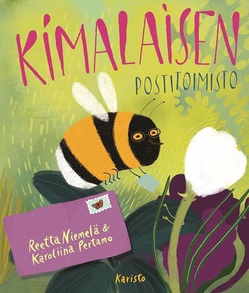 Kimalaisen postitoimisto -kirjan kansikuvitus