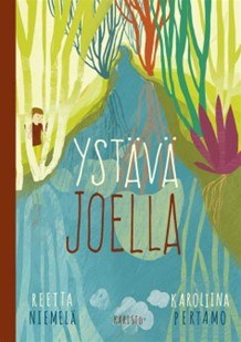 Ystävä joella -kirjan kansikuvitus
