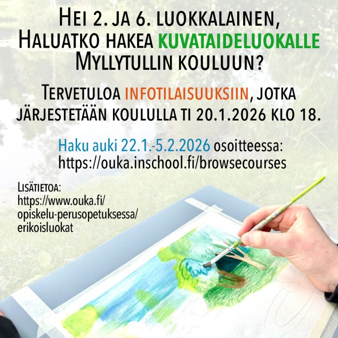 Kuvataideluokkien mainos