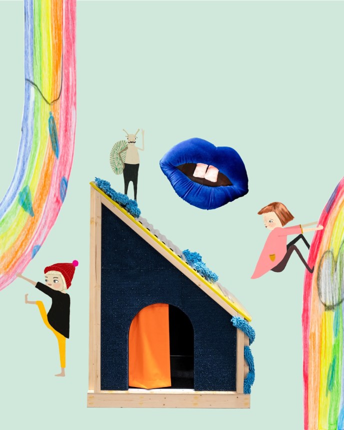 Ystävän talo -näyttelyn juliste