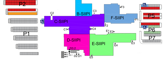 Karttakuva Kotkantie 1 rakennuksista ja siivistä.