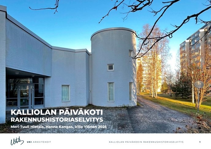Kalliolan päiväkodin rakennushistoriaselvityksen kansikuva